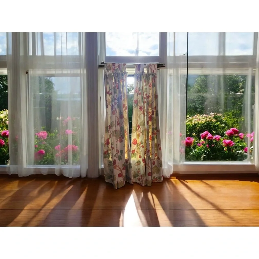 Set of 2 High Quality Linen Cotton Textile Lined Custom Curtains Drapes 80”x55”